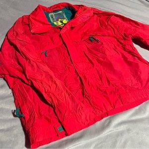 Retro 80s ski jacket hot pink
